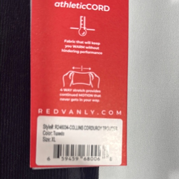 Redvanly Collins Corduroy Trouser in Tuxedo Black Size XL with 32 Inseam - Picture 3 of 15